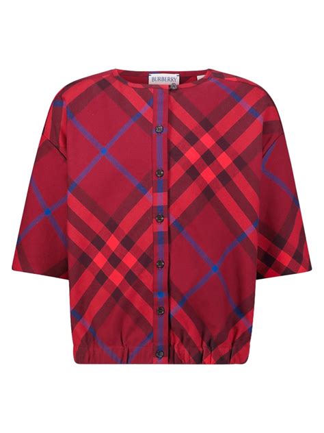 burgundy burberry bluse